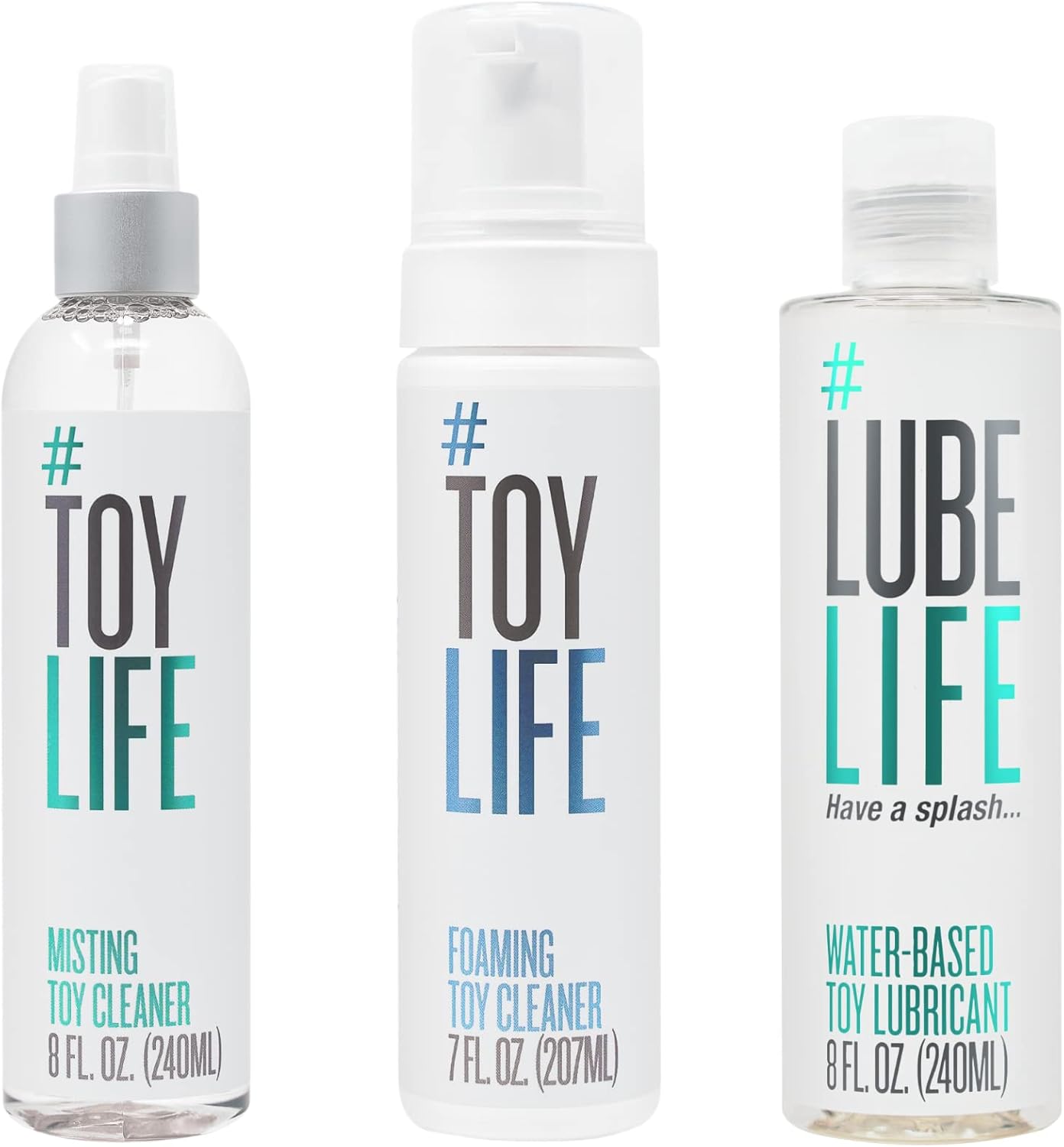 Toy Life O-Town   Hose Down Pack, Foaming Toy Cleaner 7 Fl Oz, Misting Toy Cleaner 8 Fl Oz, Water-Based Toy Lubricant 8 Fl Oz, A Little Me-Time for Men, Women, and Couples