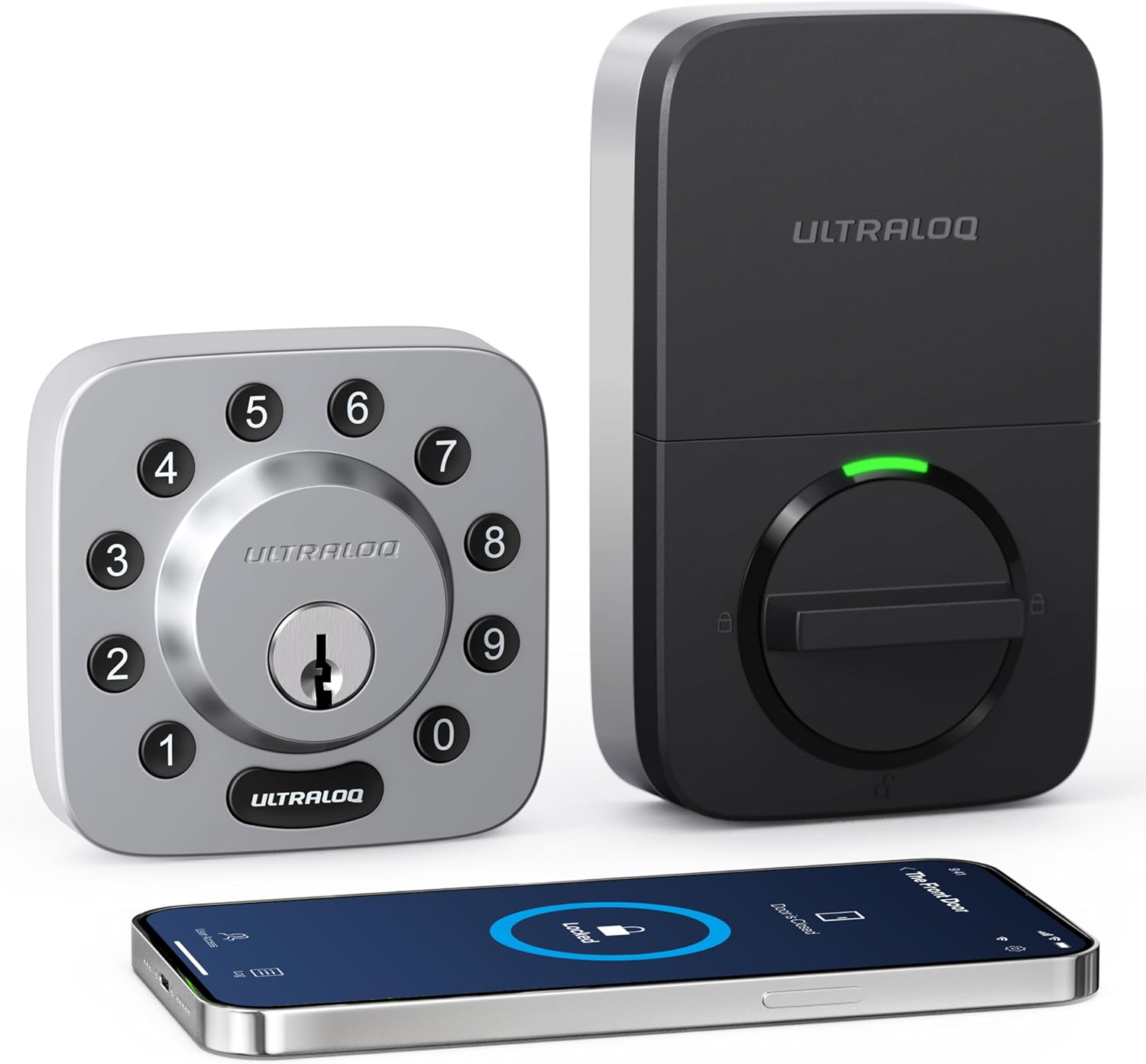 ULTRALOQ U-Bolt Smart Lock, 5-in-1 Smart Door Lock with App Control, Auto Unlock, Auto Lock, Keypad Deadbolt, Keyless Deadbolt Lock, Smart Locks for Front Door, Smart Deadbolt, Satin Nickel