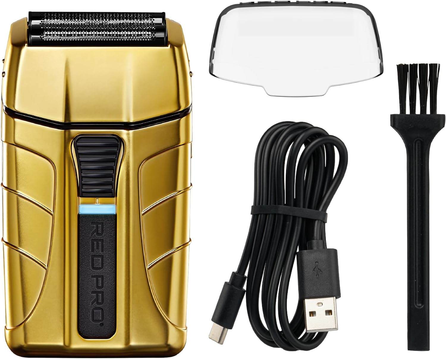 RED Pro Titanium Foil Shaver Cord/Cordless Shaver for Men, Powerful Electric Razor USB-C Rechargeable, Up to 170 Minutes of Run Time, Quiet, Durable and Portable (Matte Gold)