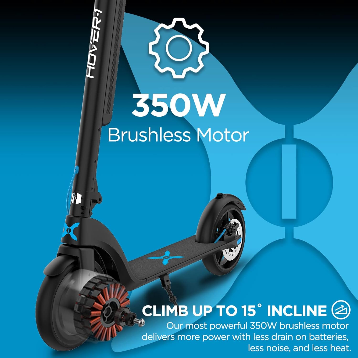 Hover-1 Blackhawk Electric Kick Scooter | 18MPH, 28 Mile Range, 6HR Charge, LCD Display, 10 Inch High-Grip Tires, 220LB Max Weight, Cert. & Tested - Safe for Teens & Adults