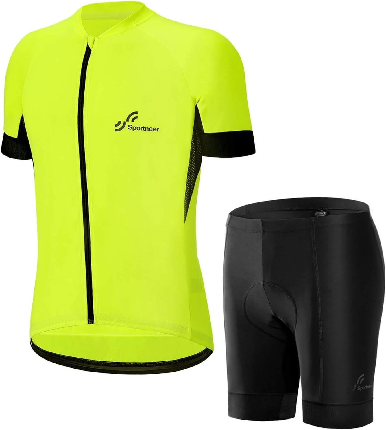 Sportneer Cycling Jersey Men Clothing Set Men’s Padded Bike Shorts Clothing Sets, Short Sleeve with Breathable Fabric