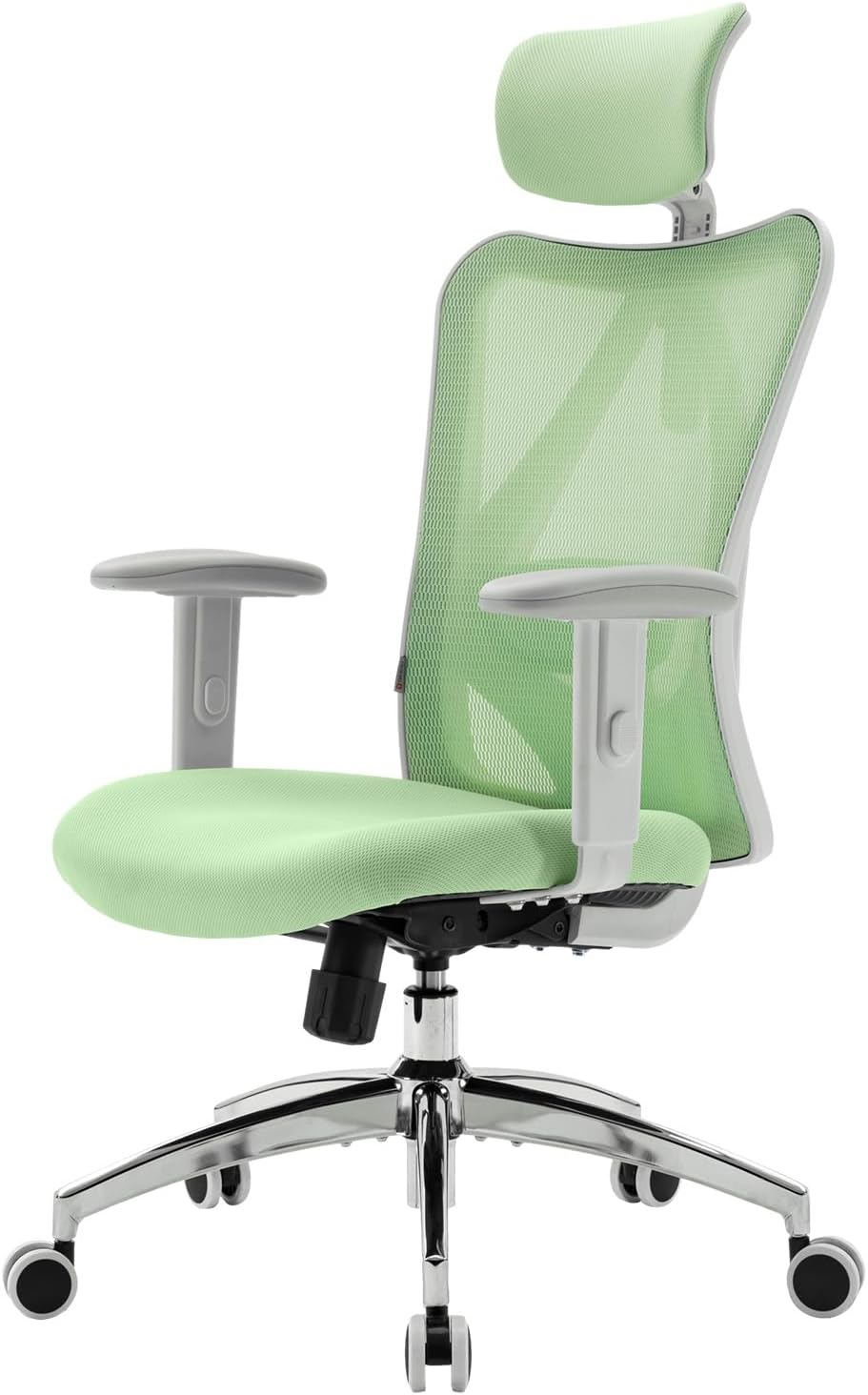 SIHOO M18 Ergonomic Office Chair, Computer Desk Chair with Adjustable Headrest and Lumbar Support, High Back Executive Swivel Chair for Home Office (Light Green)