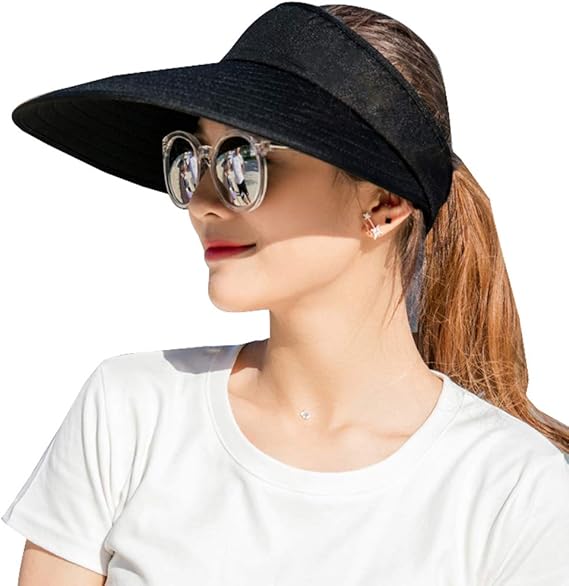 Sun Visor Hats Women Large Brim Summer UV Protection Beach Cap