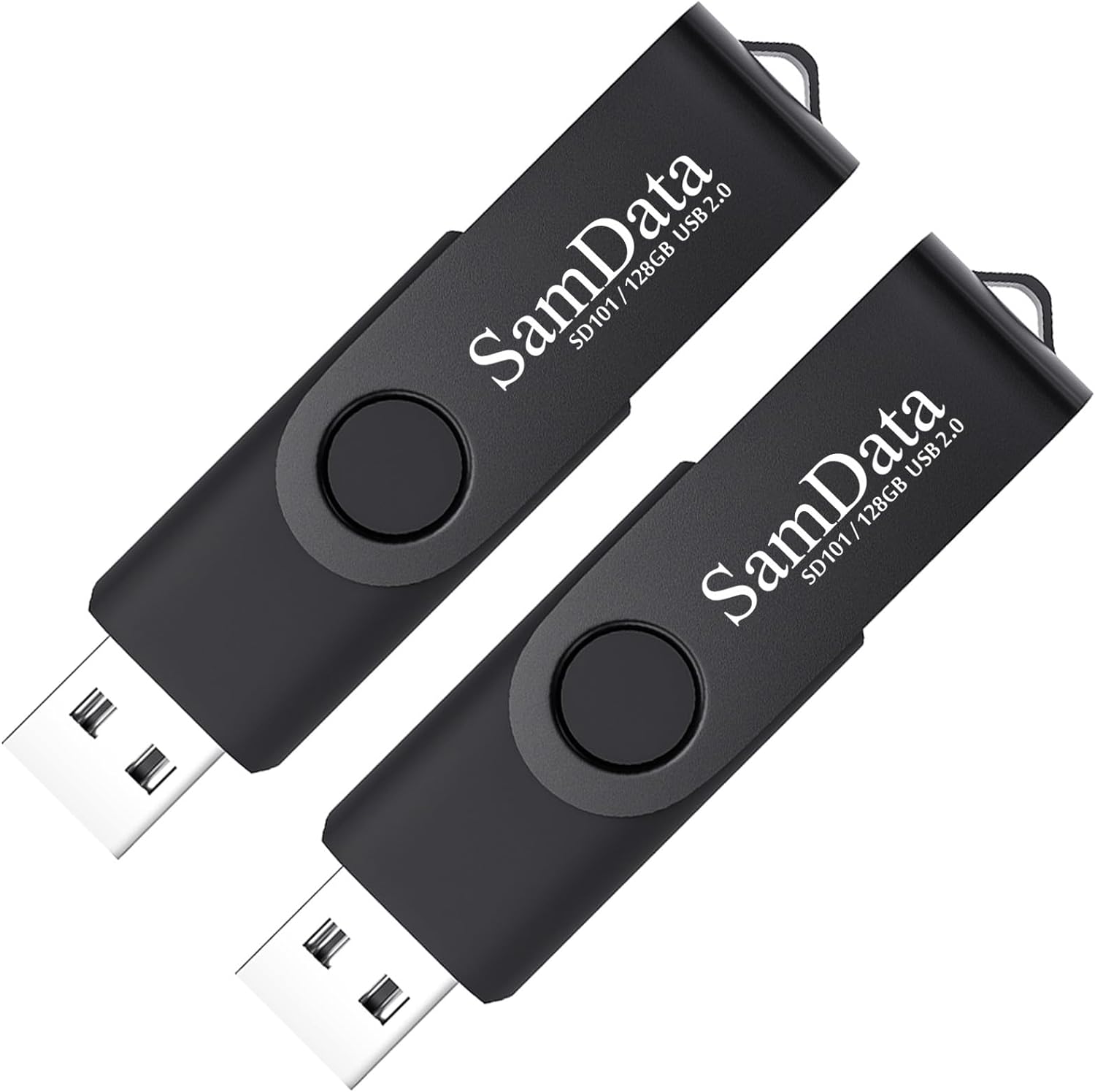 128GB USB Flash Drives 2 Pack 128GB Thumb Drives Memory Stick Jump Drive with LED Light for Storage and Backup (2 Pack Black)