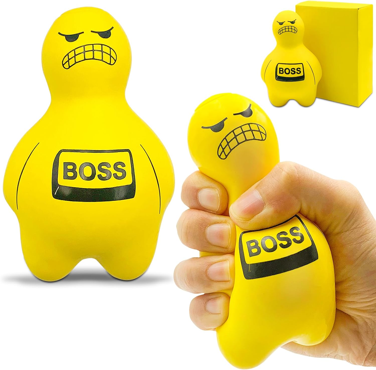 Yellow Squeeze Sensory Toys,Decompress and Squeeze Stress Toys Home Office Anxiety Stress Relief Toy Interesting Sensory Toy for Boys Girls Adult Kids Hand Grip Fidget Toys Gift