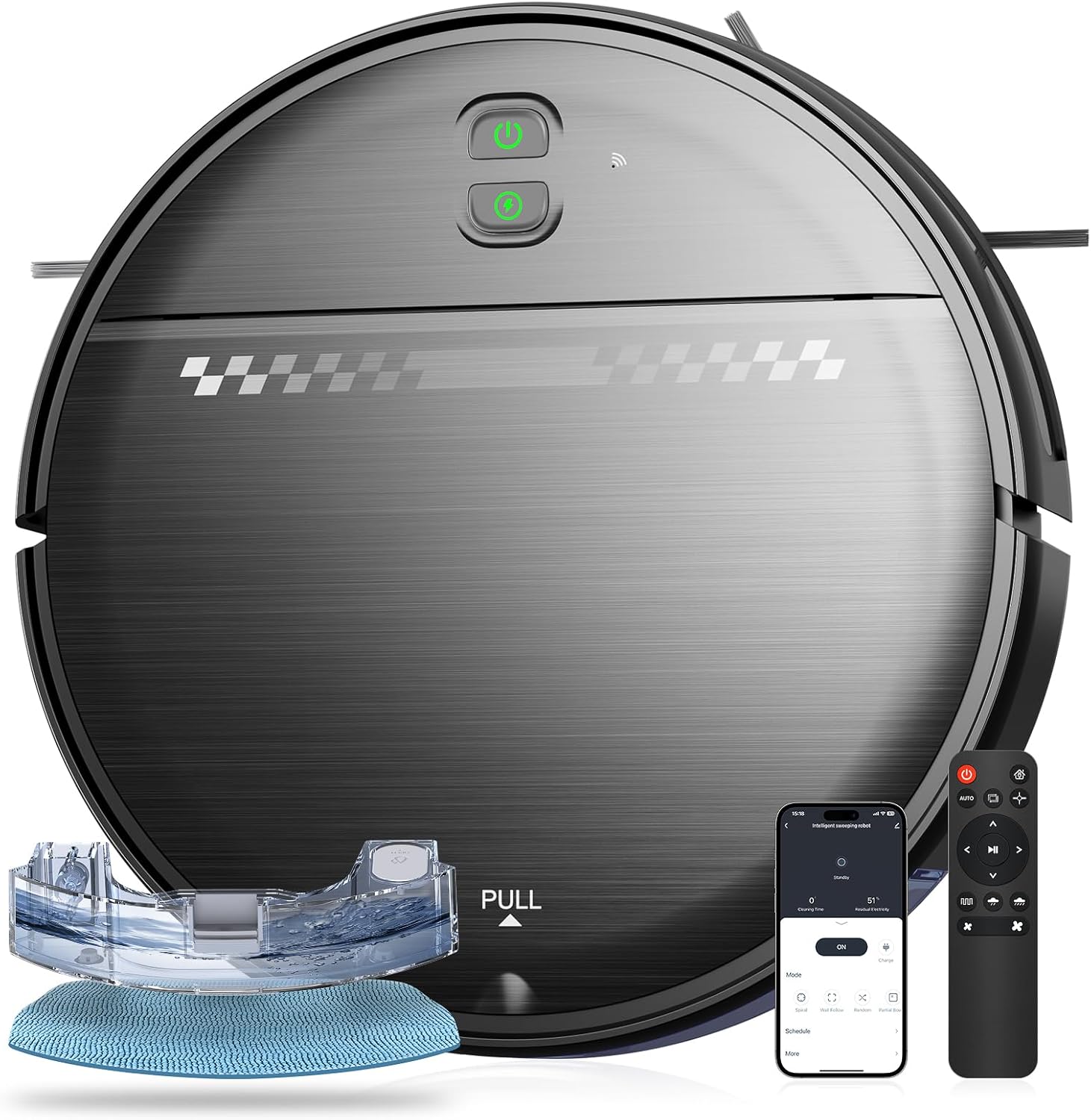 Robot Vacuum and Mop Combo, Robot Vacuum with Wi-Fi/APP/Alexa, Self-Charging Robot Vacuum and Mop Ultra Slim Quiet, Ideal for Hard Floor Pet Hair and Daily Cleaning