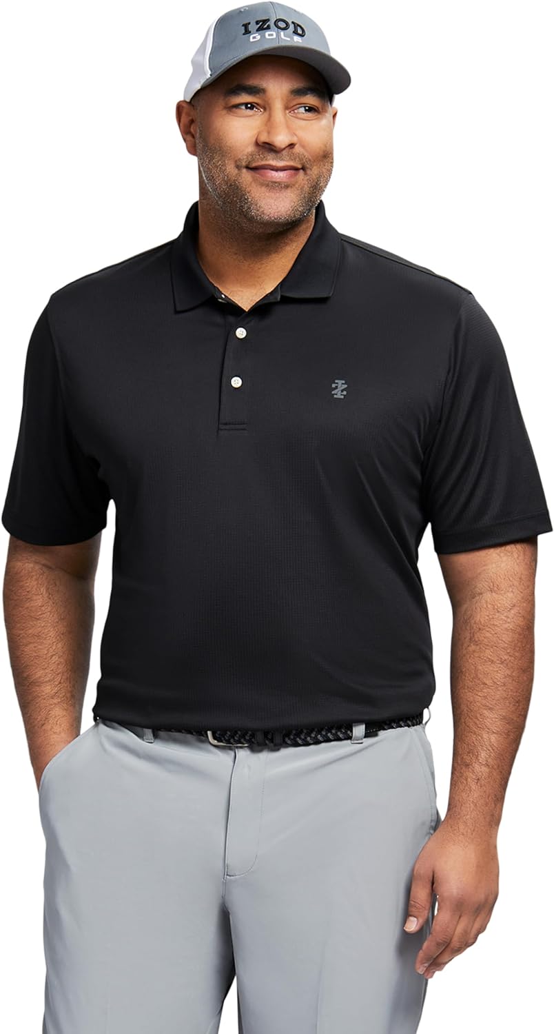 IZOD Men's Big and Tall Performance Golf Grid Polo