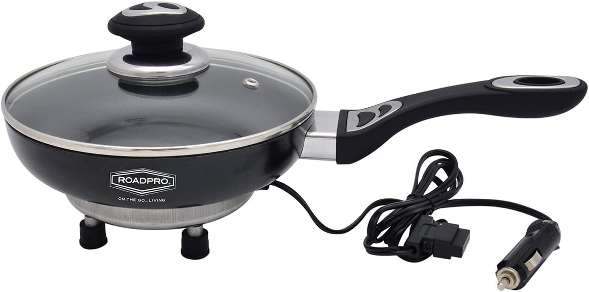 Roadpro RPSL-335 12V Portable Frying Pan Frying Pan Black Small