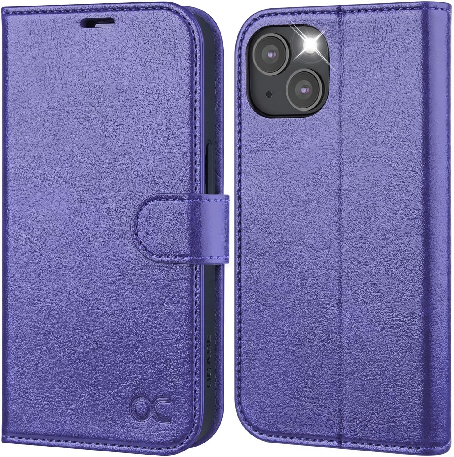 OCASE Compatible with iPhone 14 Wallet Case, PU Leather Flip Folio Case with Card Holders RFID Blocking Kickstand [Shockproof TPU Inner Shell] Phone Cover 6.1 Inch 2022 (Purple)