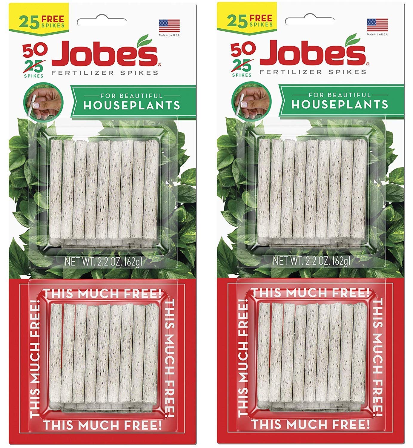 Jobe' 5001T Houseplant Indoor Fertilizer Food Spikes, 50 Pack(2)