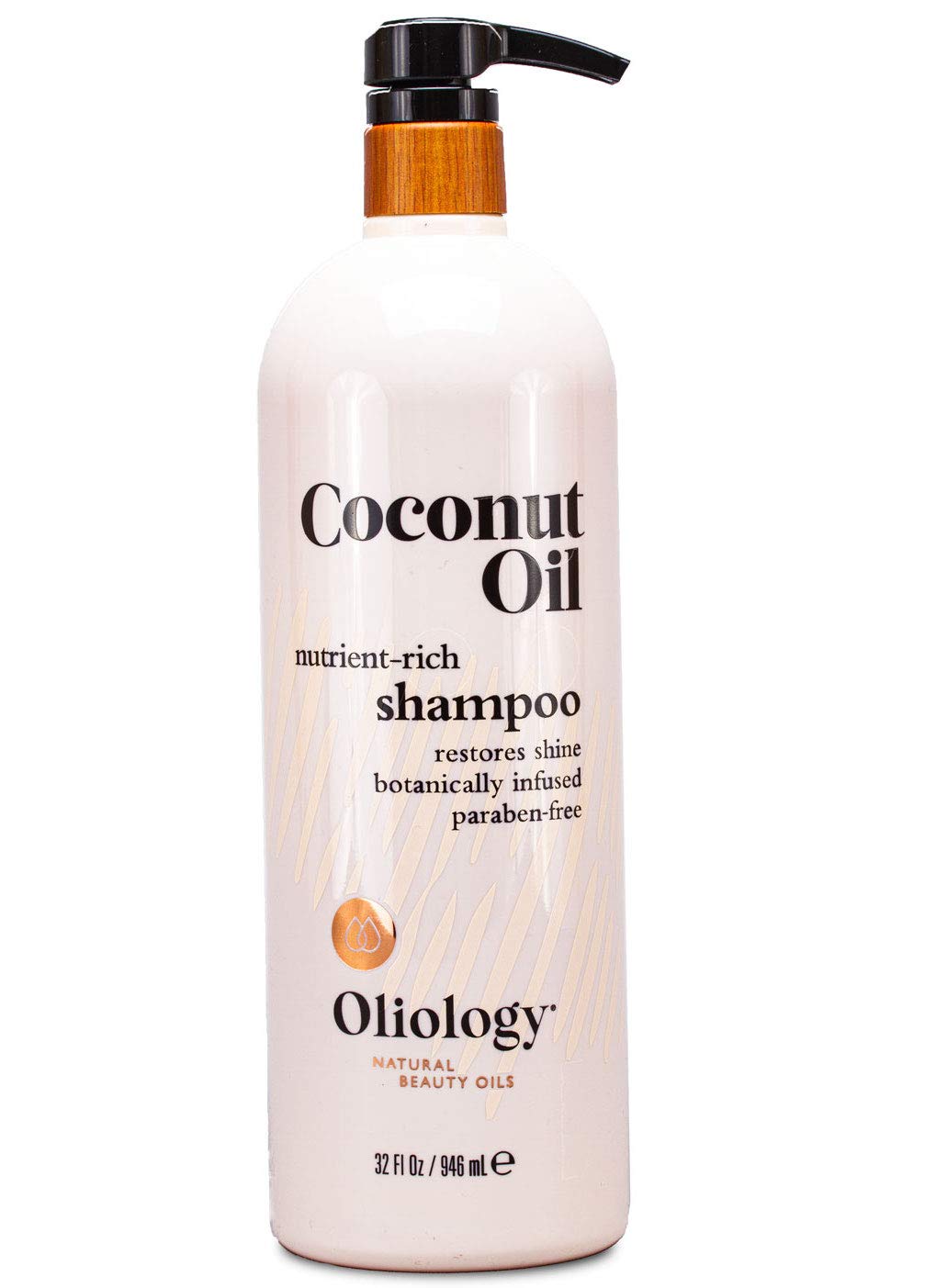 Oliology Coconut Oil Shampoo  Nutrient Rich Shampoo Restores Damaged & Lifeless Hair | Botanically Infused | Provides Intense Shine | Nourishing | Made in USA, Paraben Free & Cruelty Free (32 oz)