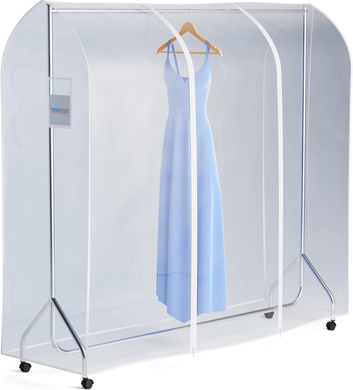 HANGERWORLD 6ft Clothes Garment Rack Cover for Open Closet Clear Showerproof COVER ONLY (72x24)