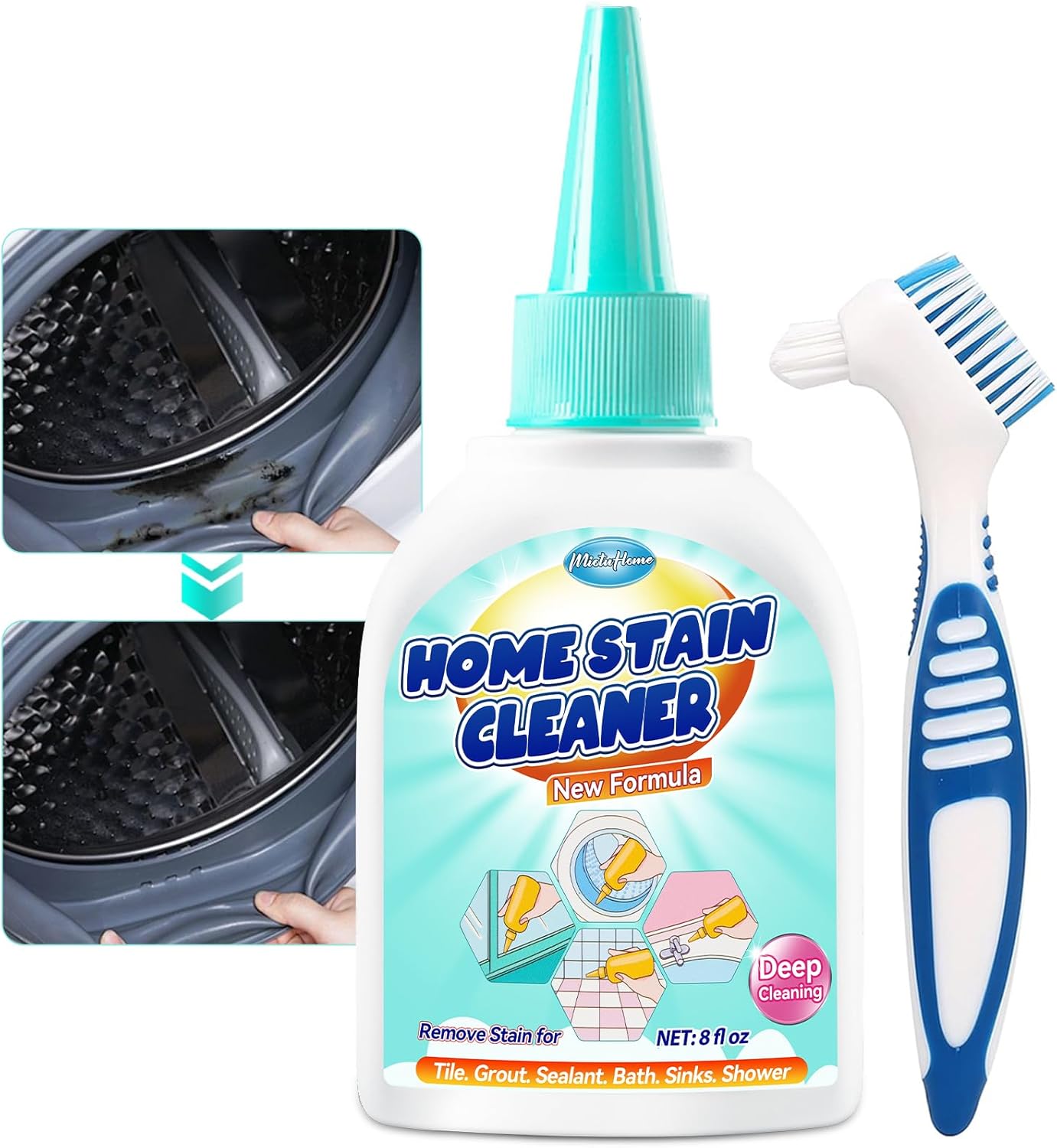 Mold Remover Gel, Household Mold Cleaner for Washing Machine, Refrigerator Strips, Grout Cleaner Best for Home Sink, Kitchen, Showers