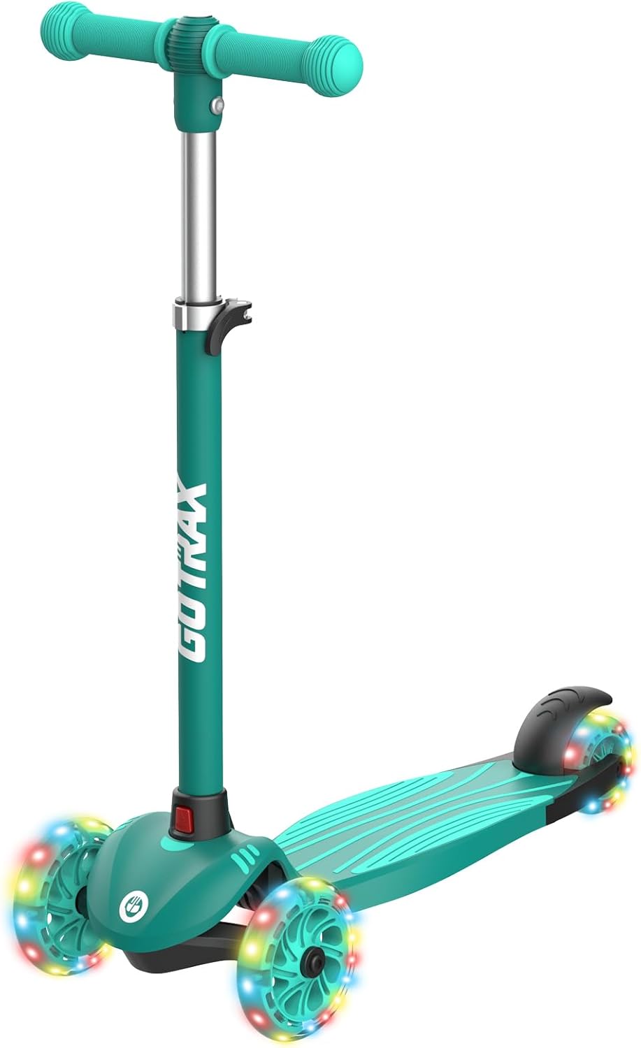 Gotrax KS1 Kids Kick Scooter, LED Lighted Wheels and 3 Adjustable Height Handlebars, Lean-to-Steer & Widen Anti-Slip Deck, 3 Wheel Scooter for Boys & Girls Ages 2-8 and up to 100 Lbs