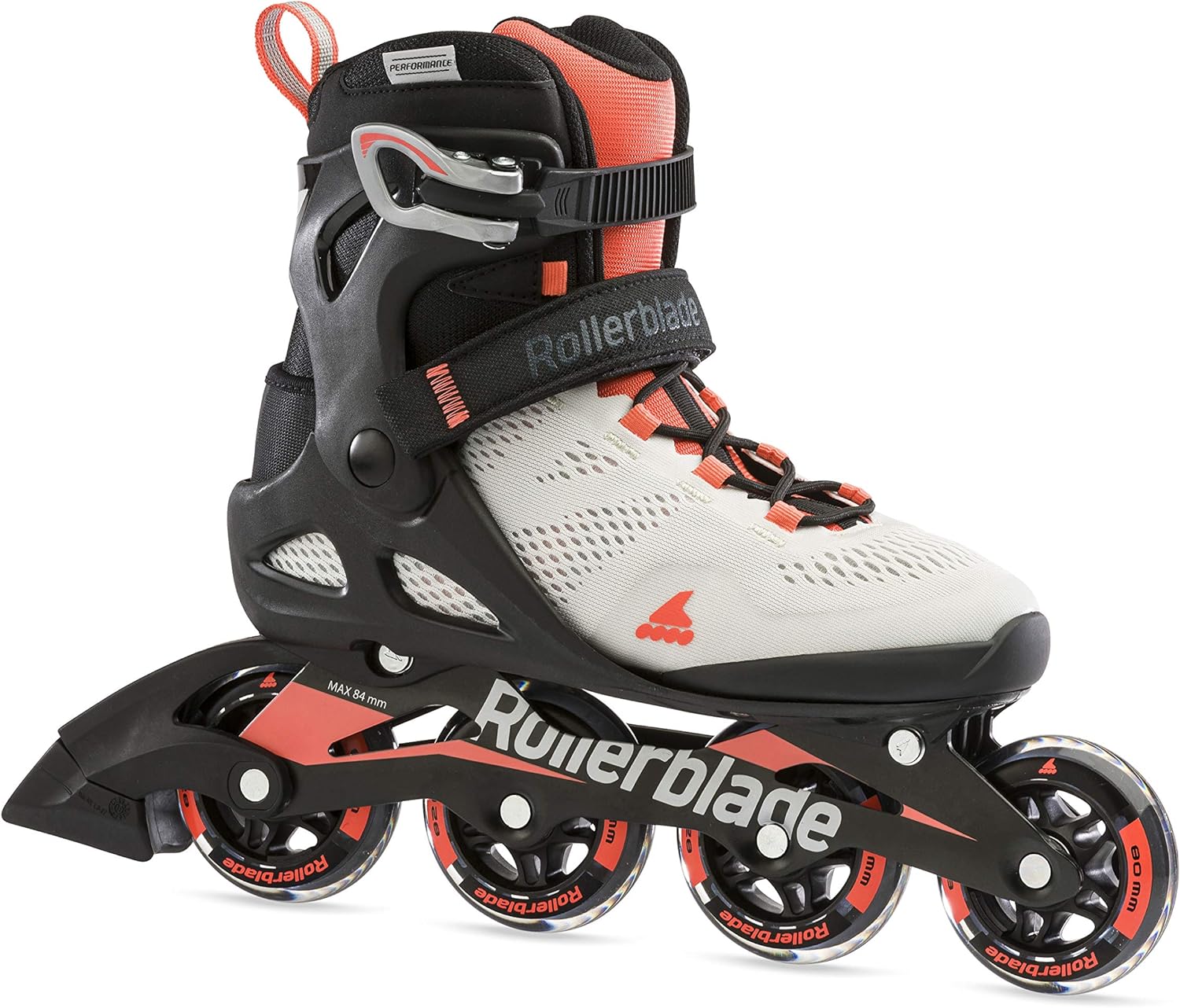 Rollerblade Macroblade 80 Women' Adult Fitness Inline Skate, Grey and Coral, Performance Inline Skates