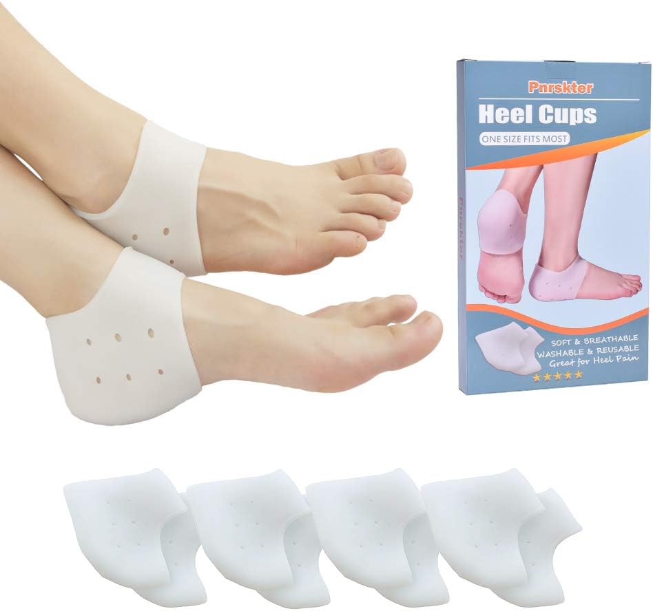 Heel Cups, Plantar Fasciitis Inserts, Heel Pads Cushion (8pcs) Great for Heel Pain, Heal Dry Cracked Heels, Achilles Tendinitis, for Men & Women. (Gel Heel Cups4 Pairs)