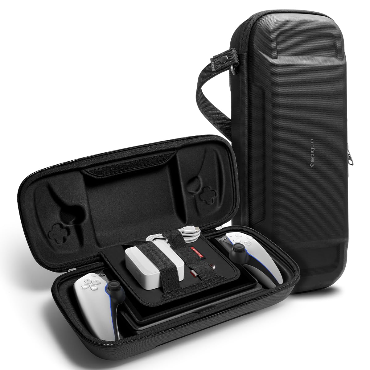 Spigen Rugged Armor Pro Designed for PlayStation Portal Remote Player Hard Shell Travel Carrying Case - Black