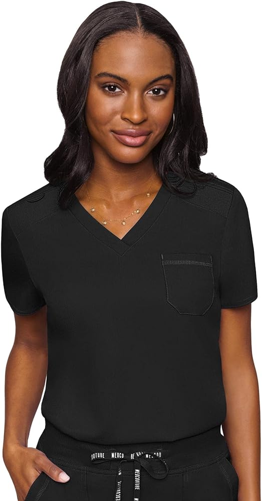 These Med Couture scrubs are comfy and cute!True to size with a stretch.Wrinkle fade, and shrink free.