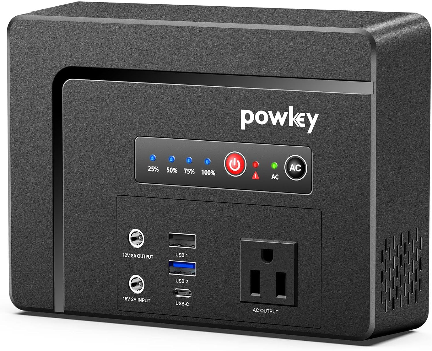 Powkey Portable Power Station 100W, 97Wh Small Portable Generator with AC Outlet, Fast Charging PD65W USB C, USB A, DC Port, 26400mAh Portable Laptop Charger for Outdoor Camping RV Home Battery Backup