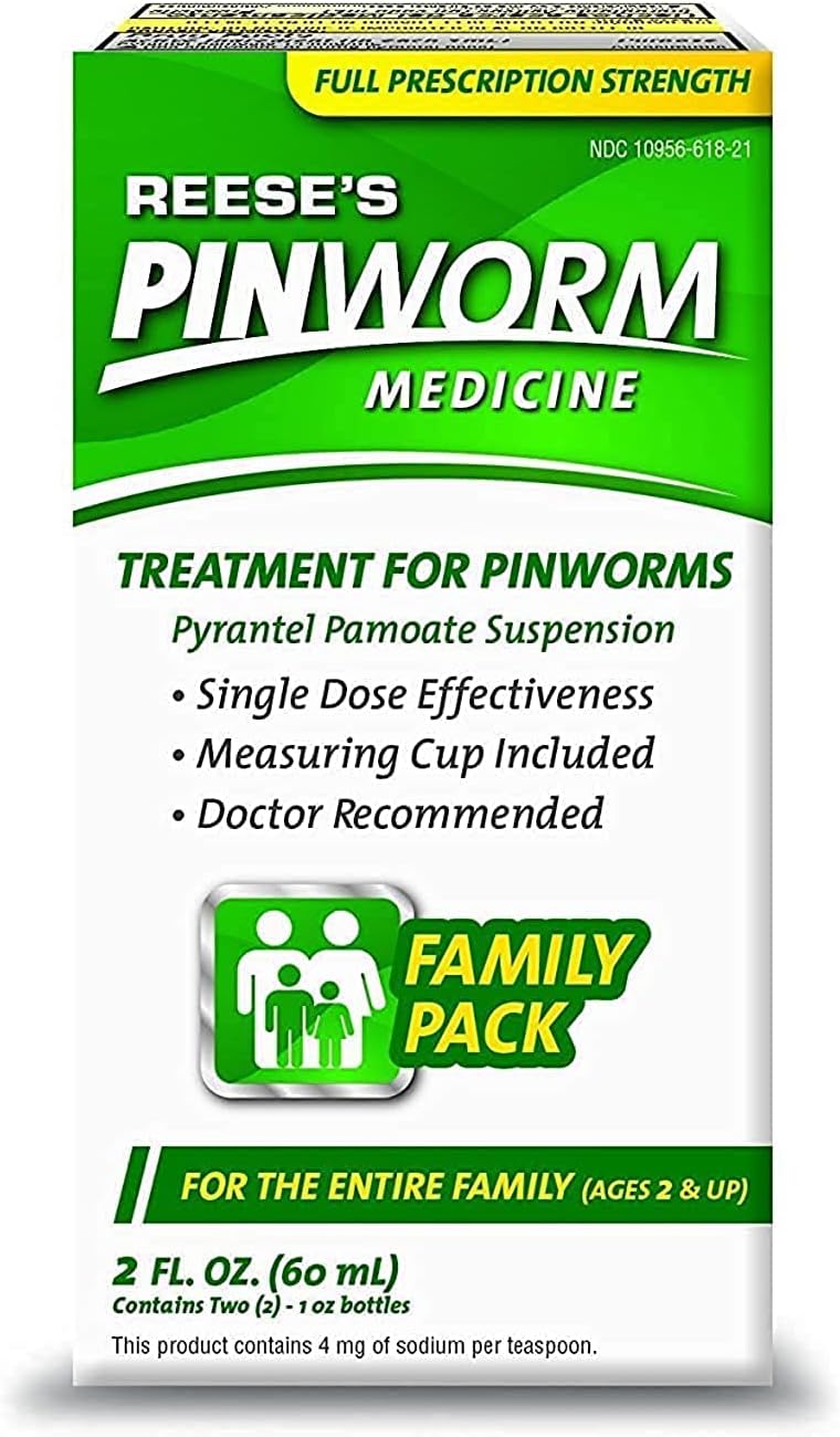 REESE'S PINWORM Medicine Liquid for Entire Family, Full Prescription Strength, 2 Oz