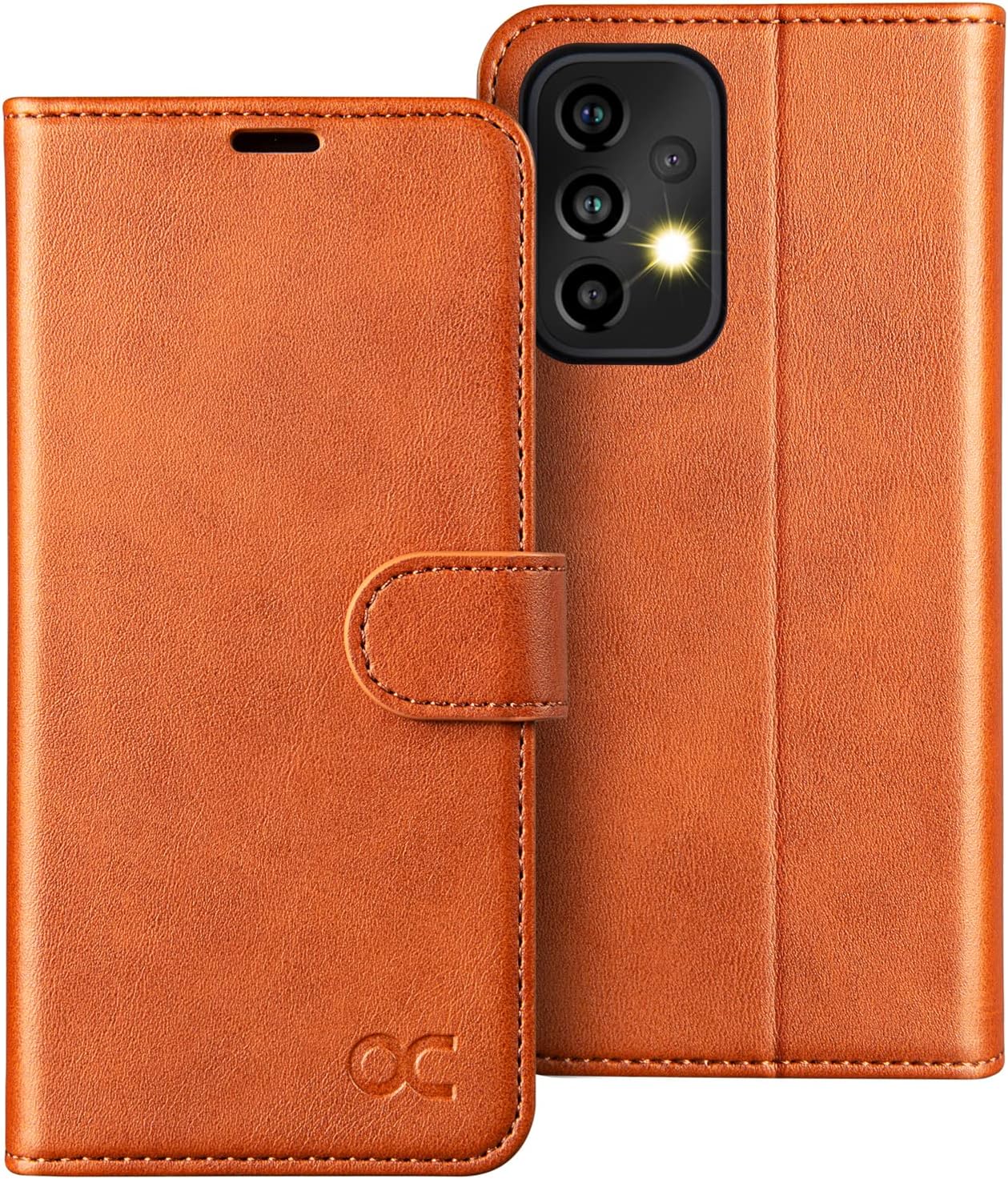 OCASE Compatible with Galaxy A53 5G Wallet Case, PU Leather Flip Folio Case with Card Holders RFID Blocking Kickstand [Shockproof TPU Inner Shell] Phone Cover 6.5 Inch (2022) - Brown