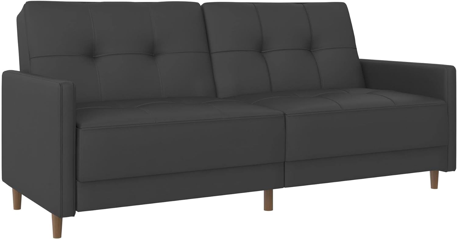 DHP Andora Coil Futon, Split-Back Lounger, Gray