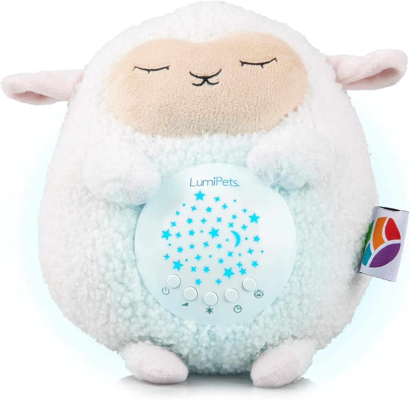 Lumipets Sound Soother Machine: 10 Relaxing Sounds, Whtie Noise, Night Light, Timer, and Portable Design for Peaceful Sleep, Baby Calming, and Stress Relief, Lullaby Lamb