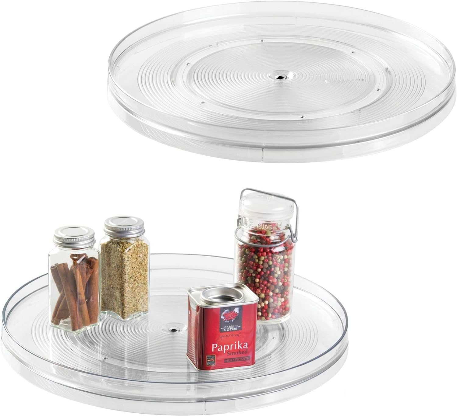 iDesign 54030M2 Linus Turntable Kitchen, Pantry or Countertop Organization, 11 Inch, Clear, 2 Count