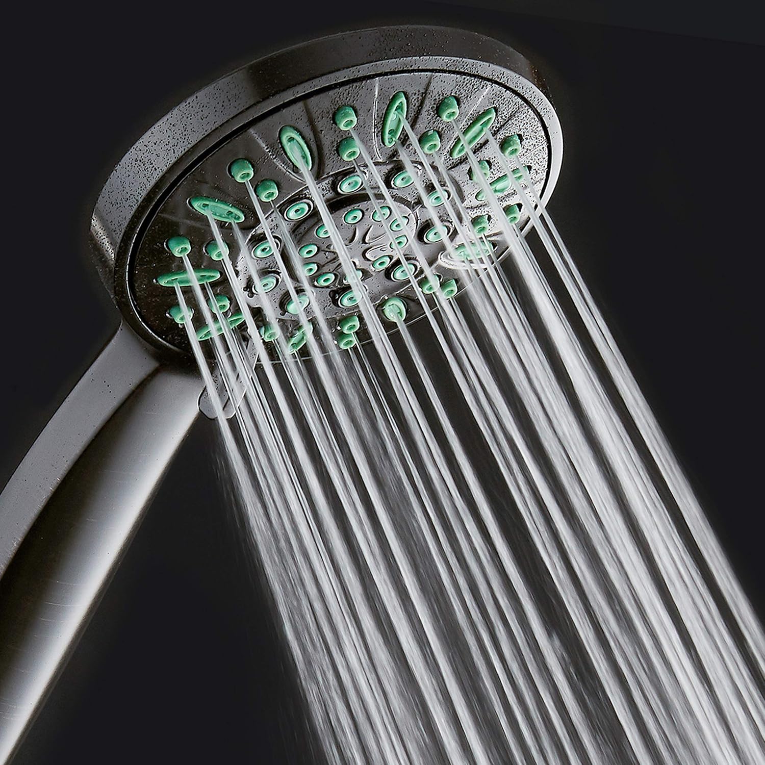 AquaDance Antimicrobial/Anti-Clog High-Pressure 6-setting Hand Shower, Microban Nozzle Protection from Growth of Mold, Mildew & Bacteria for Stronger Shower! Oil-Rubbed Bronze Finish/Coral Green Jets