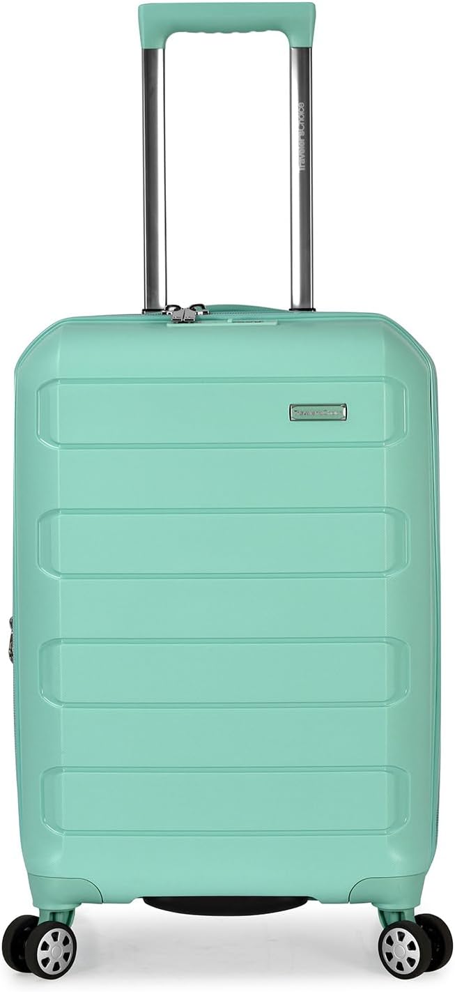 Traveler' Choice Pagosa Indestructible Hardshell Expandable Spinner Luggage, Mint, Carry-on