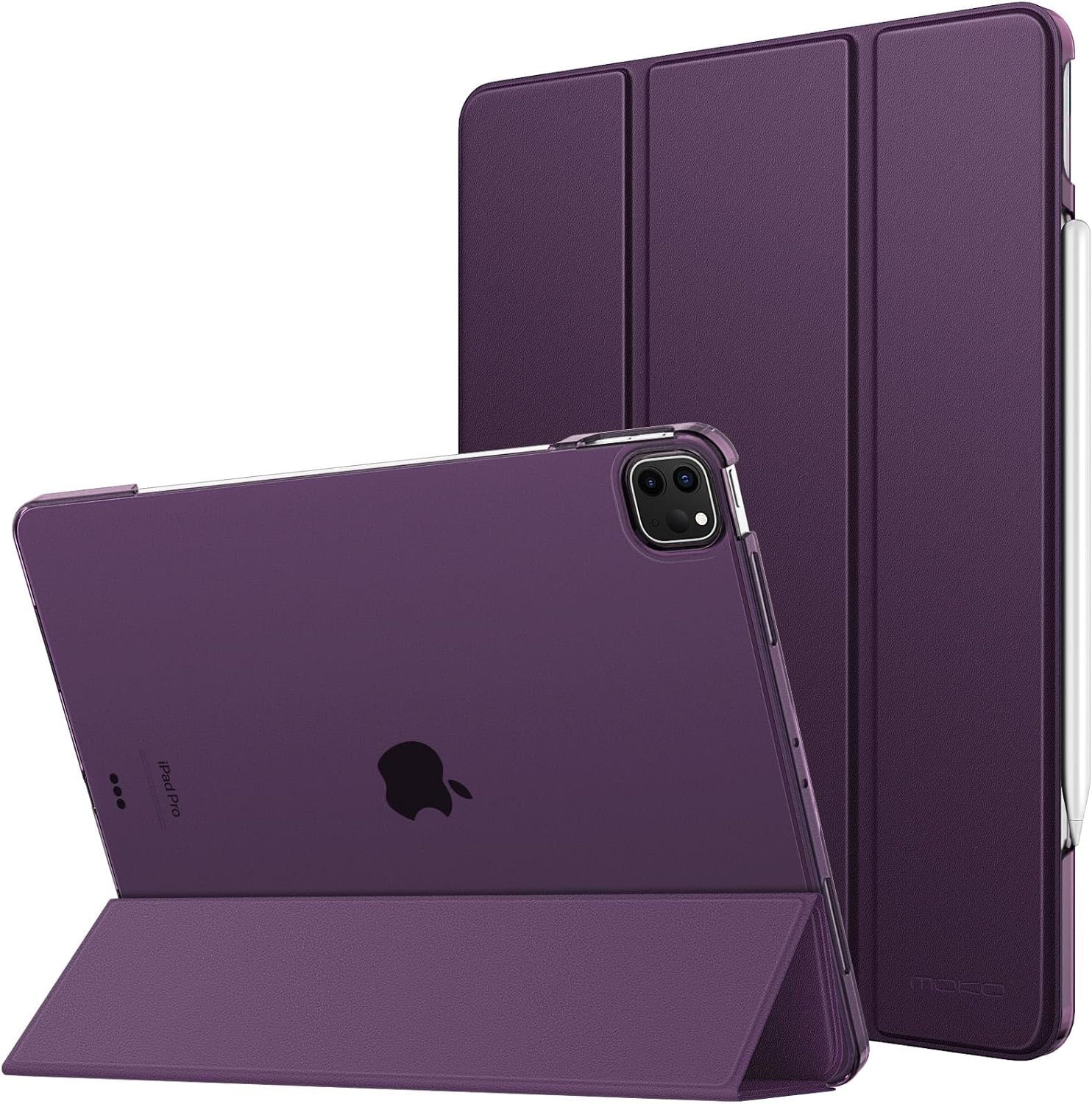 MoKo Case Compatible with iPad Air 13 Inch 2024/ iPad Pro 12.9 (6th/5th Gen 2022/2021), Hard PC Cover, Dark Purple