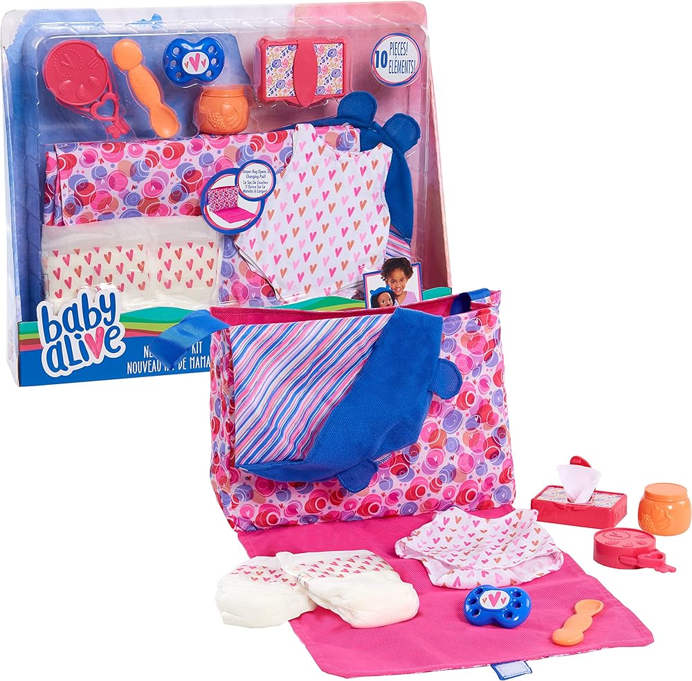 Baby Alive New Mommy Kit and Accessories, 10-pieces, Doll Not Included, Pretend Play, Kids Toys for Ages 3 Up by Just Play