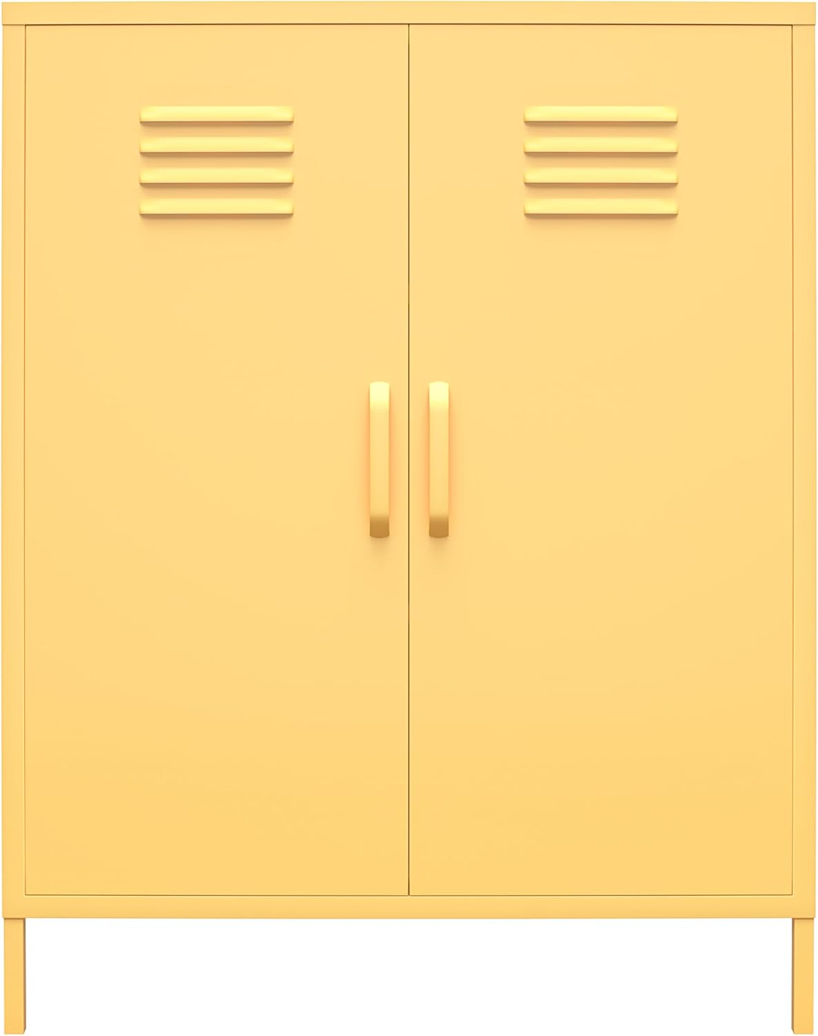 Novogratz Cache 2 Door Metal Locker Storage, Yellow Cabinet