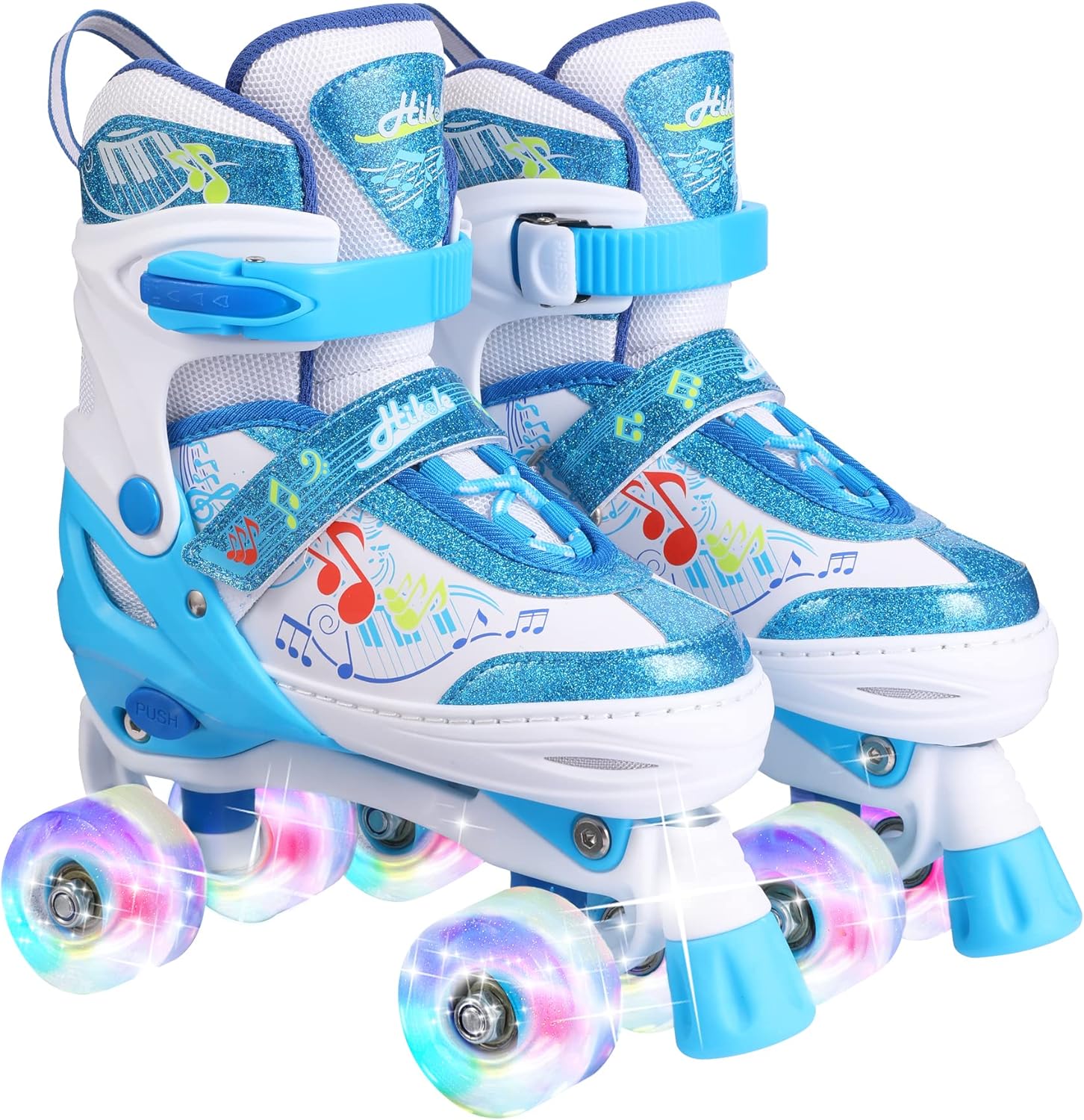 Hikole Roller Skates for Girls and Boys,4 Size Adjustable Kids Roller Skates with 8 Light Up Wheels,Toddler Skates for Outdoor & Indoor