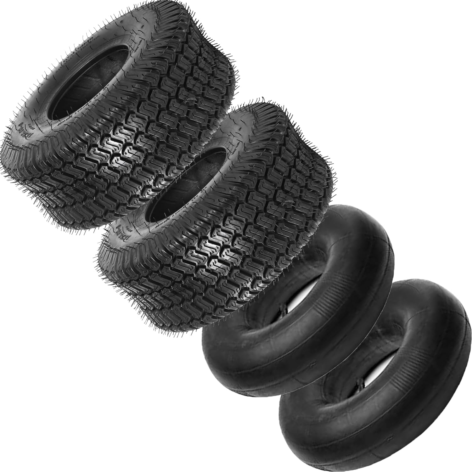 AR-PRO 15x6.00-6 Lawn Mower Tires Tubeless with Inner Tube, 4Ply 570lbs Load Capacity, Fit for Most Riding Mower, Lawn Garden Tractors