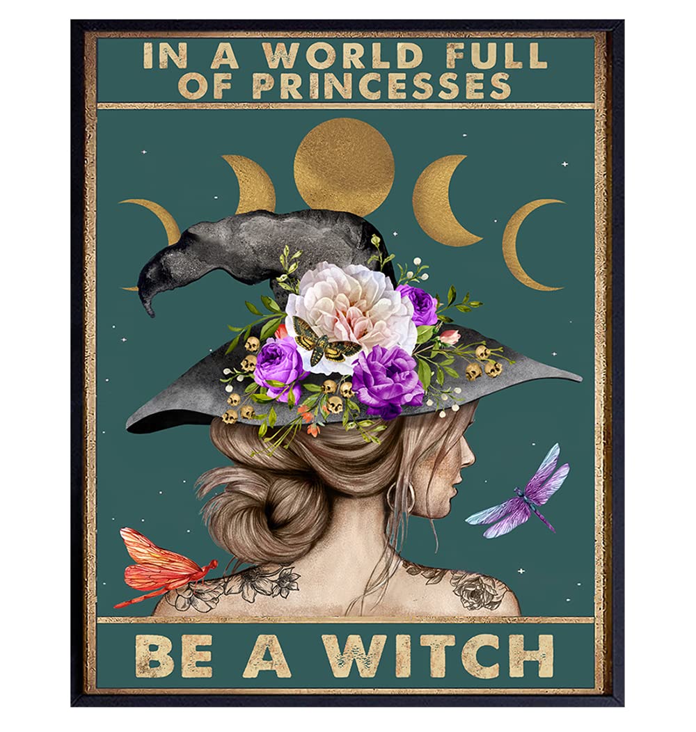 Witch Decor - Hippie Room Decor - Womens Boho Wall Art - Boho Wall Decor - Bohemian Wall Decor - Gothic Decor - Witchy Room Decor - Wicca Decor - Pagan Decor - Witchcraft Wiccan Decor -Goth Wall Decor