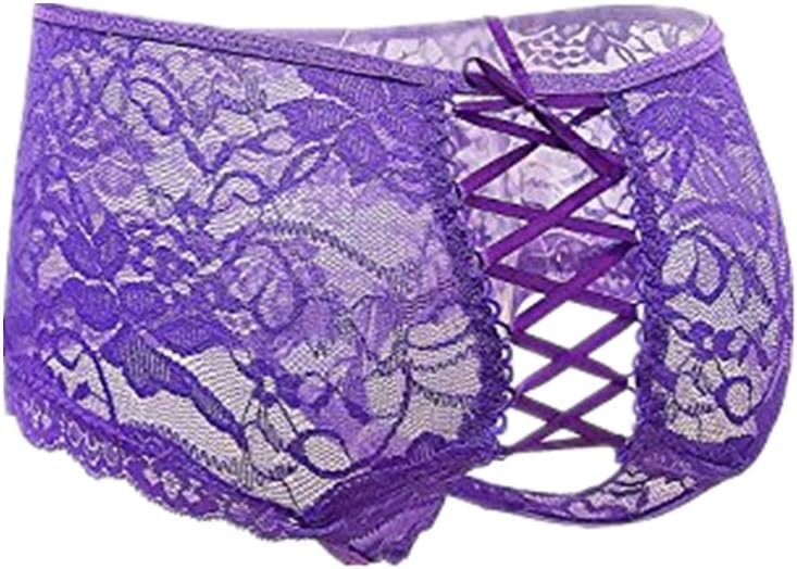 ohyeah Women Lace Boyshort Panty Lace Trim Boyshort Plus Size Underwear Panties Sheer Plus Size(XS-4XL)