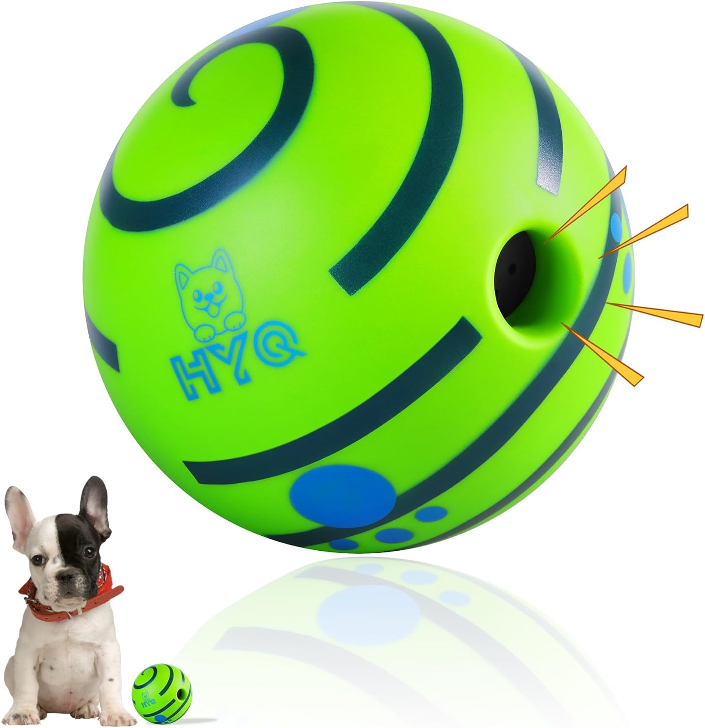 Wobble Giggle Ball for Dogs, Wiggle Ball Dog Toy, Interactive Dog Toys for Small/Medium/Large Dogs, Fun Giggle Sounds When Rolled or Shaken Perfect Dog Gift-3.94 inch