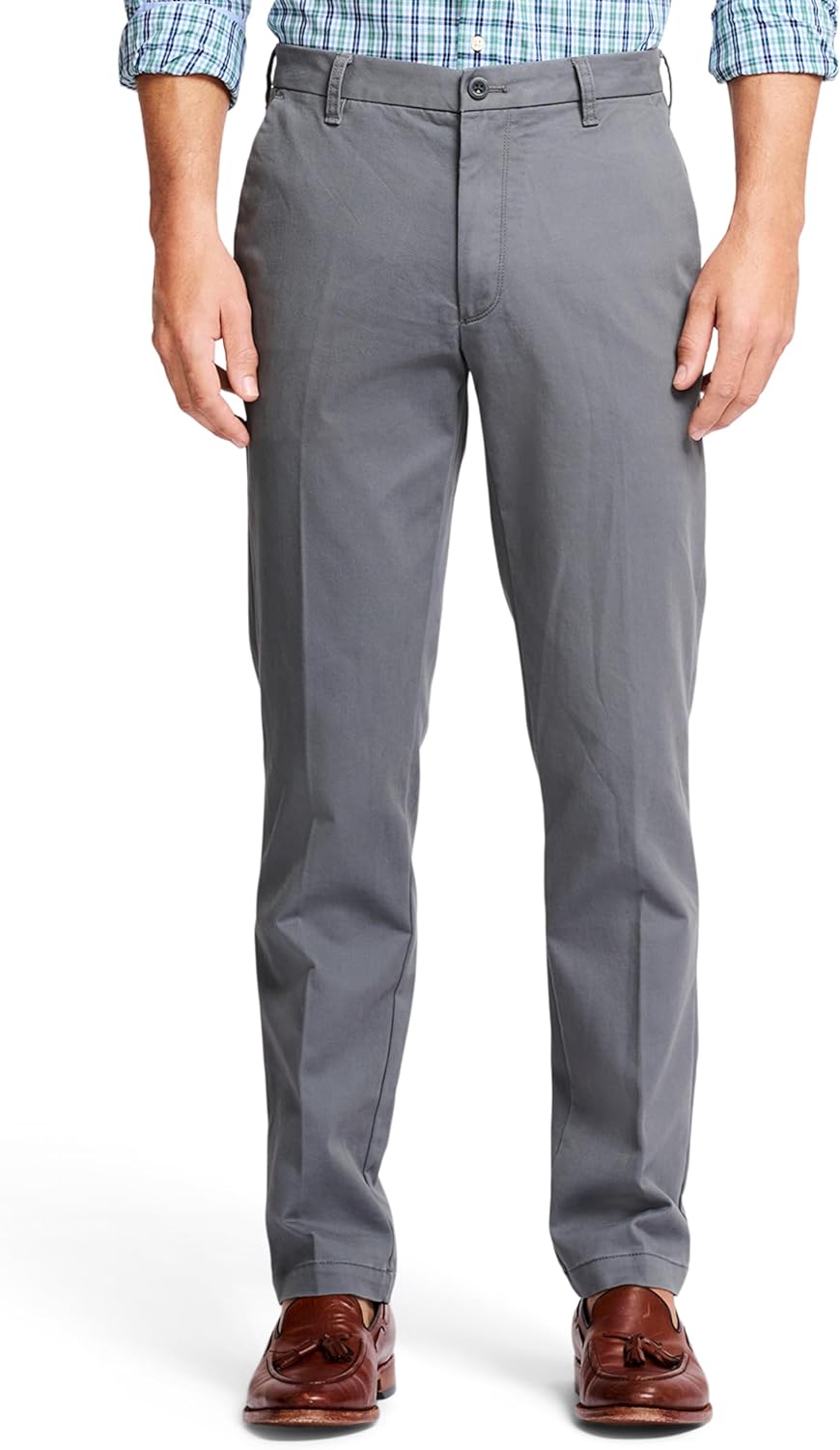 IZOD Men's Performance Stretch Straight Fit Flat Front Chino Pant