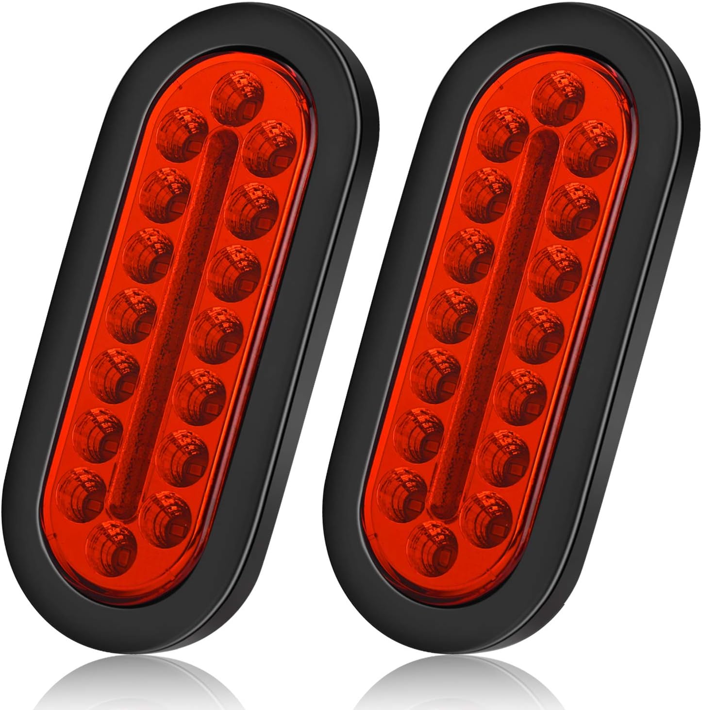 LINKITOM 6 Inchs Submersible Oval LED Stop/Turn Trailer Tail Light with Waterproof Rubber Gaskets for Boat Trailer Truck RV [DOT Certified] [IP67] (2 Pack)