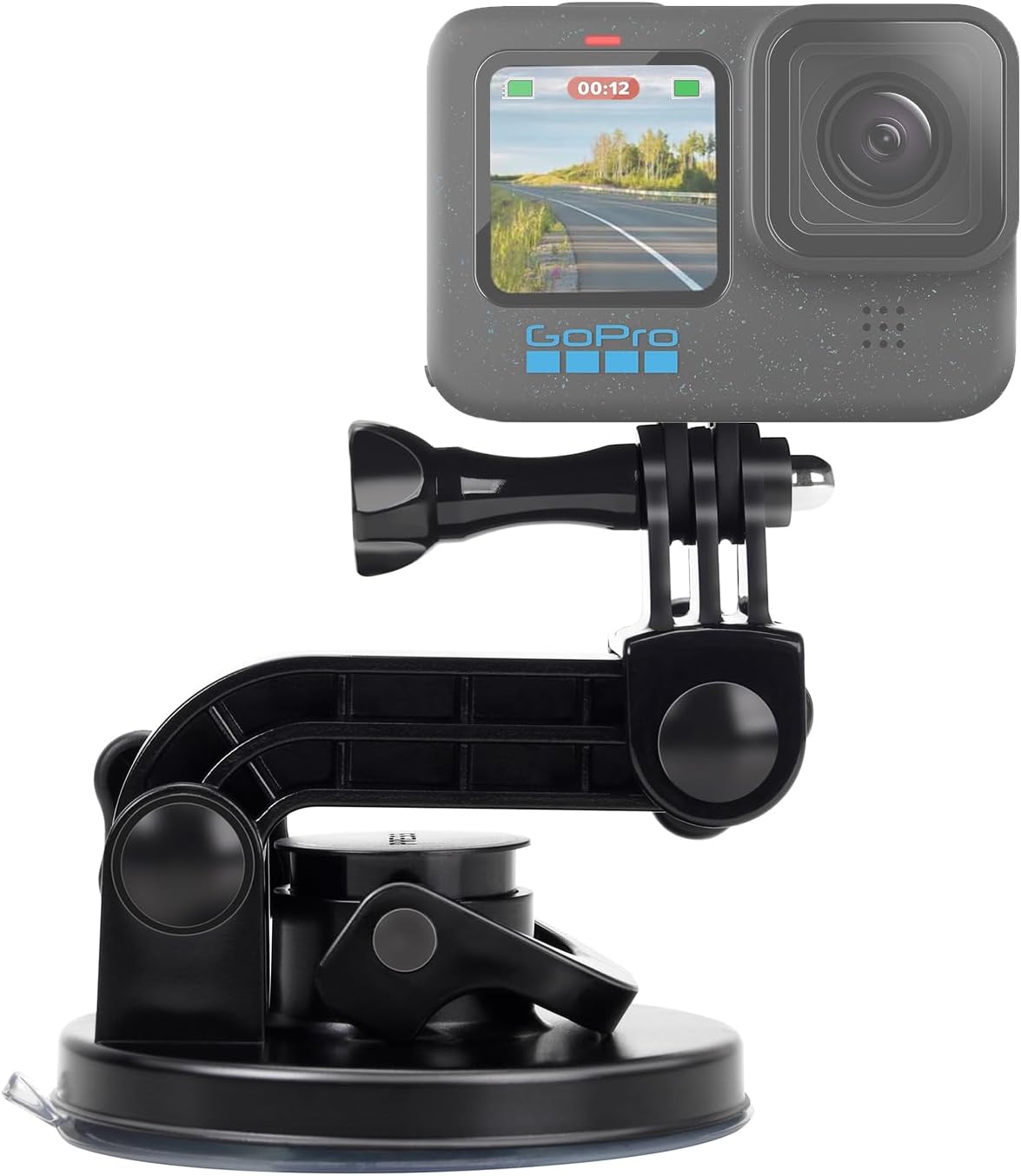 Suptig Suction Cup Mount Compatible for Gopro Hero 12/11/10/9/8/7/6/5/4/3/3+/2 Gopro Max, Hero+, Hero Session, and More Action Cameras Car Windshield and Window Mount