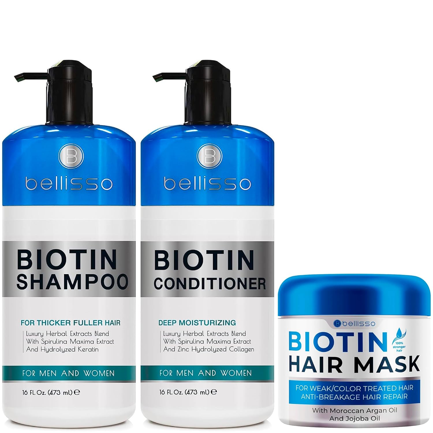 BELLISSO Biotin Shampoo and Conditioner Set and Biotin Hair Mask