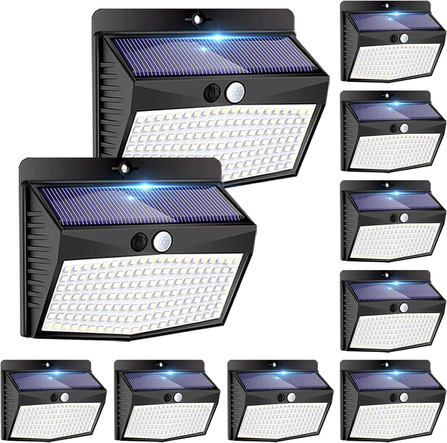 Peasur Solar Outdoor Lights, [138 LED/10 Packs] Motion Sensor Security Lights with 3 Lighting Modes Wireless Wall Lights Waterproof Solar Powered Lights for Garden Fence Yard Deck Garage