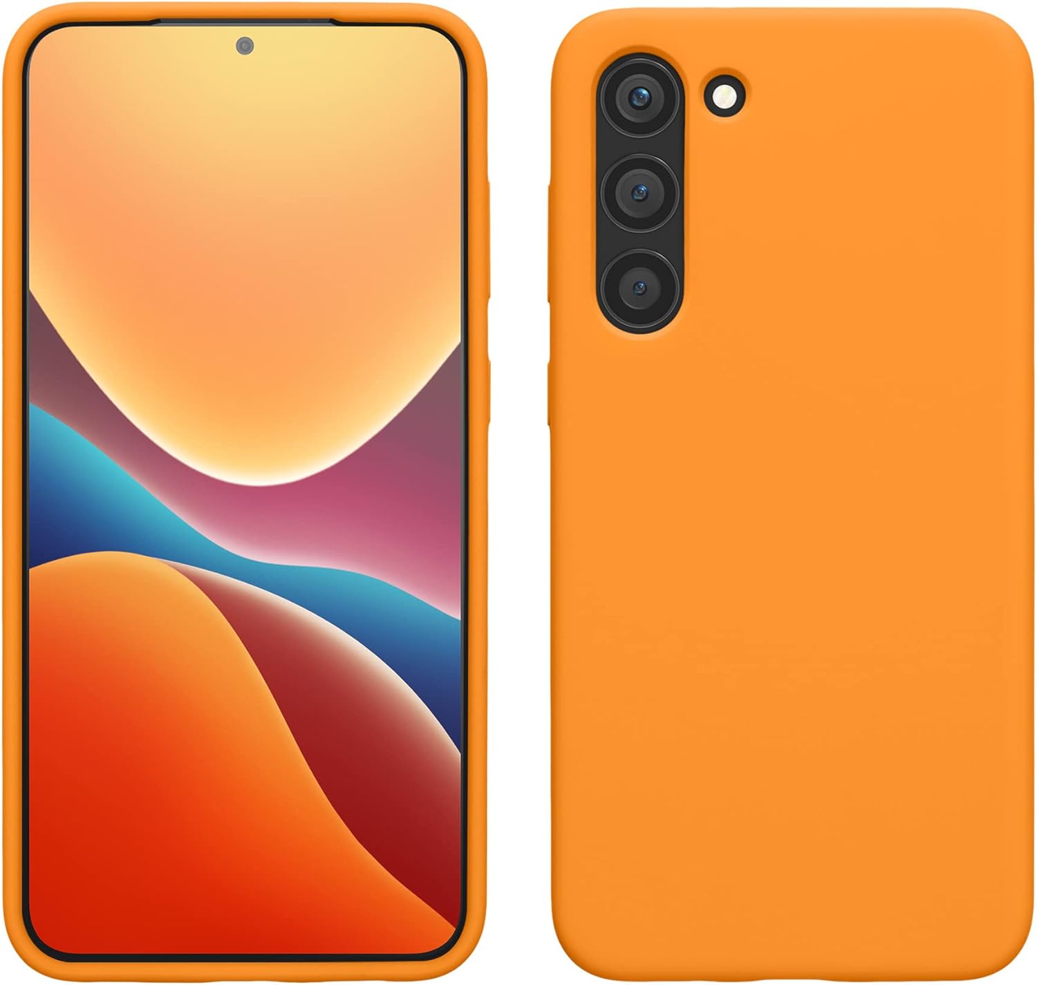 kwmobile Case Compatible with Samsung Galaxy S23 Plus Case - TPU Silicone Cover - Works with Wireless Charging - Fruity Orange