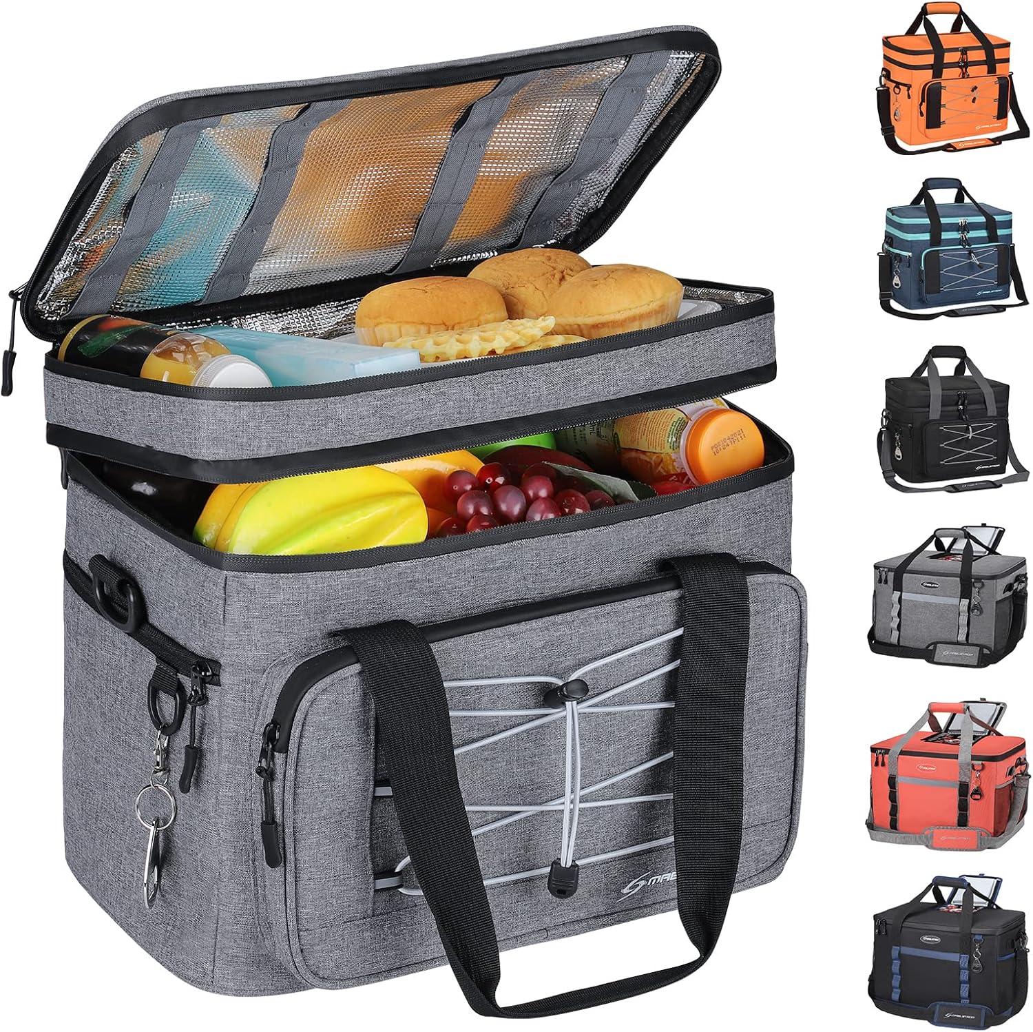 Maelstrom Soft Cooler Bag,Collapsible Soft Sided Cooler,24/30/60/75 Cans Beach Cooler,Ice Chest,Large Leakproof Camping Cooler,Portable Travel Cooler for Grocery Shopping,Camping,Road Trips