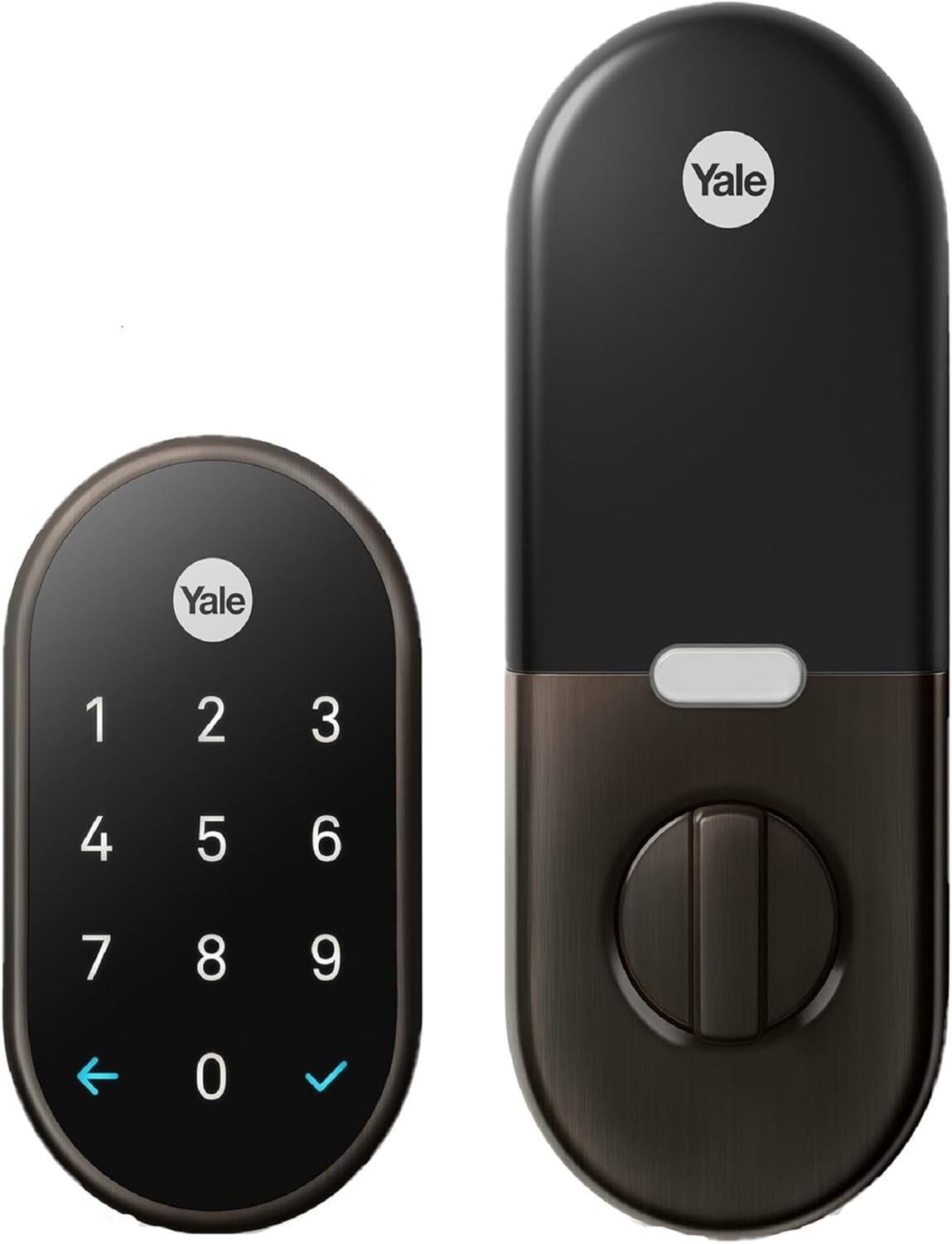 Google Nest x Yale Lock - Tamper-Proof Smart Lock for Keyless Entry - Keypad Deadbolt Lock for Front Door - Oil Rubbed Bronze