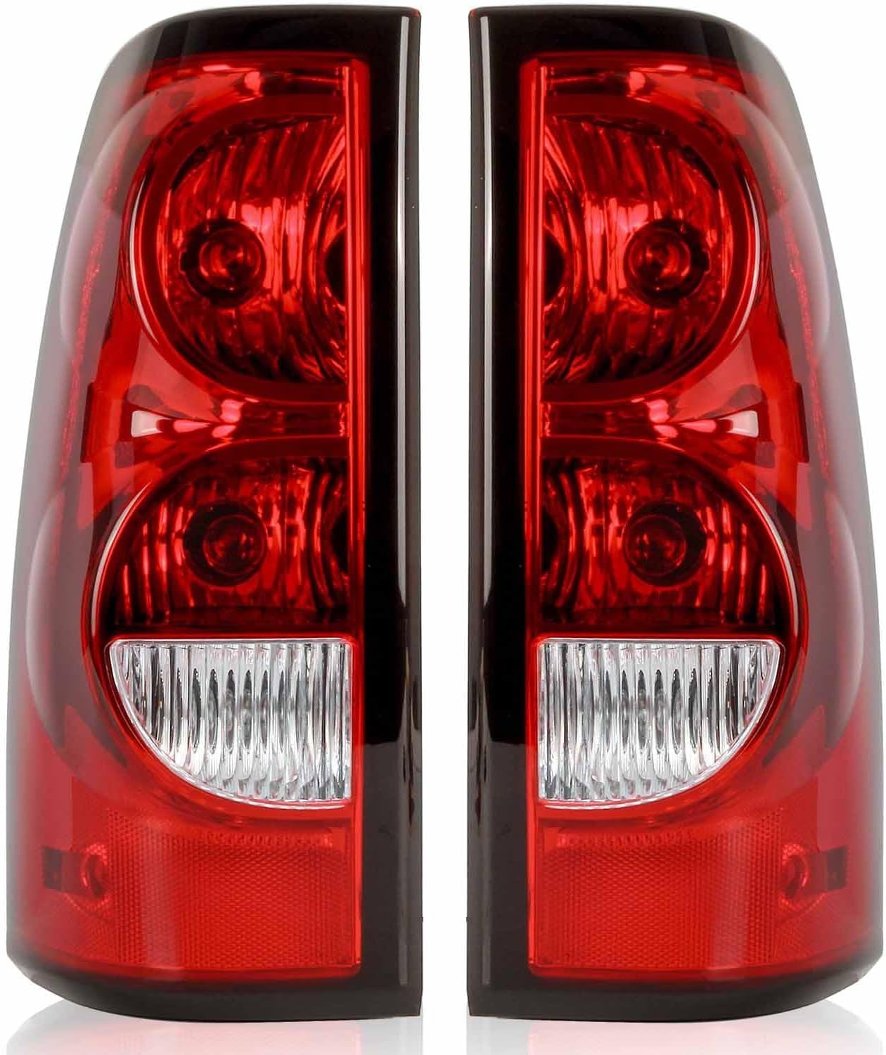 RANSOTO Silverado Tail Lights Compatible With 2003 2004 2005 2006 Chevy Silverado 1500 2500 3500 Driver And Passenger Taillight Rear Brake Lamps - Includes Bulb and Harness