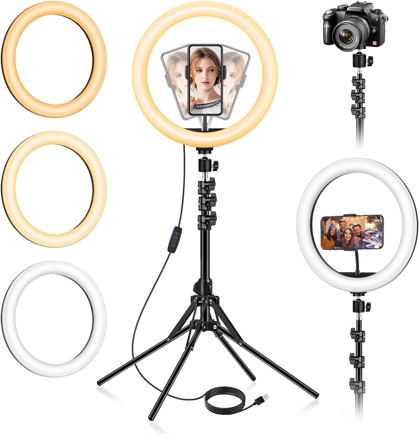 13 inch Ring Light with Floor Stand(Ringlight Kit Totally 70.6