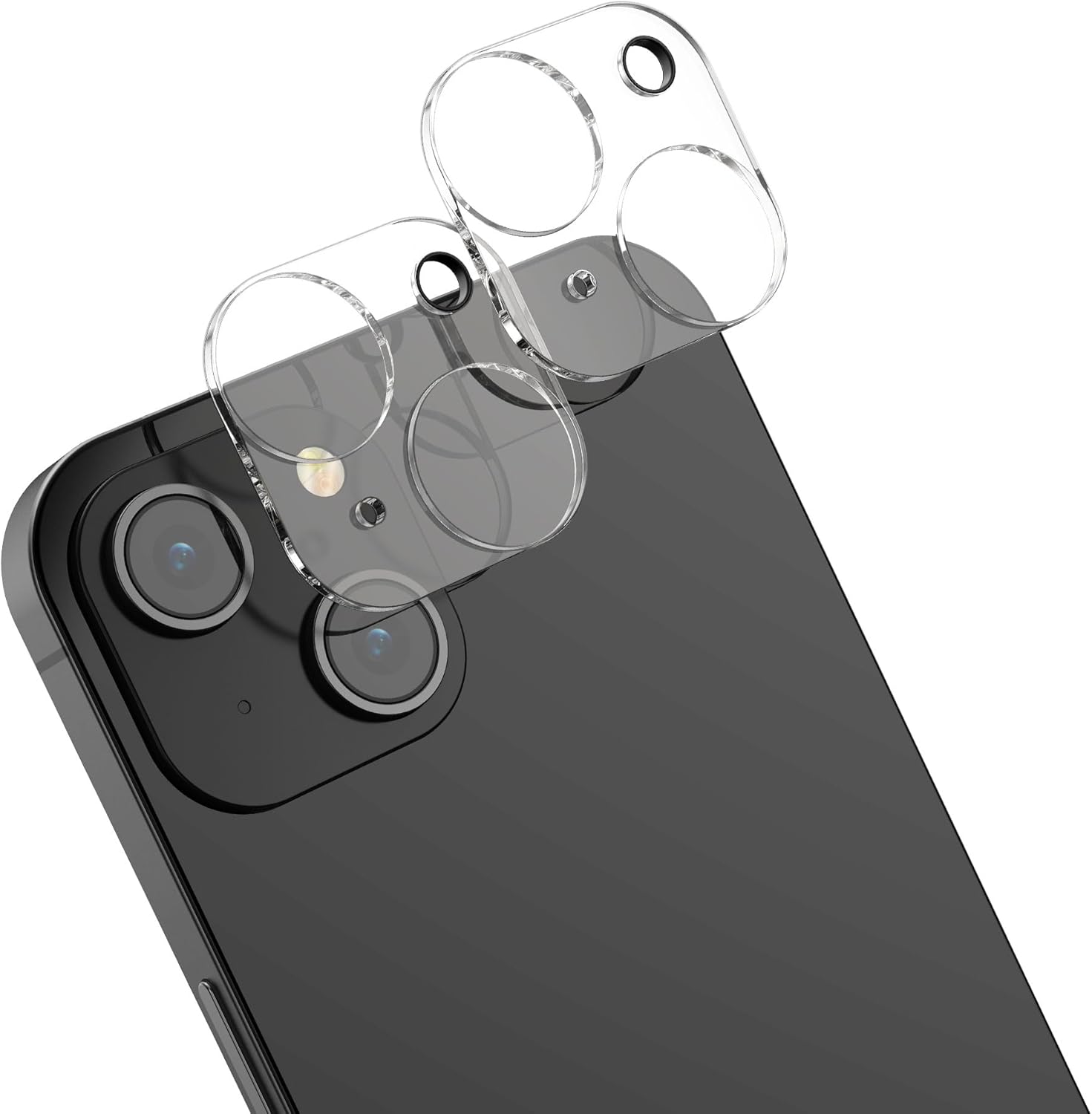 kwmobile Camera Lens Protector Compatible with iPhone 15 (2 Pack) - Clear Tempered Glass Phone Lenses Protectors