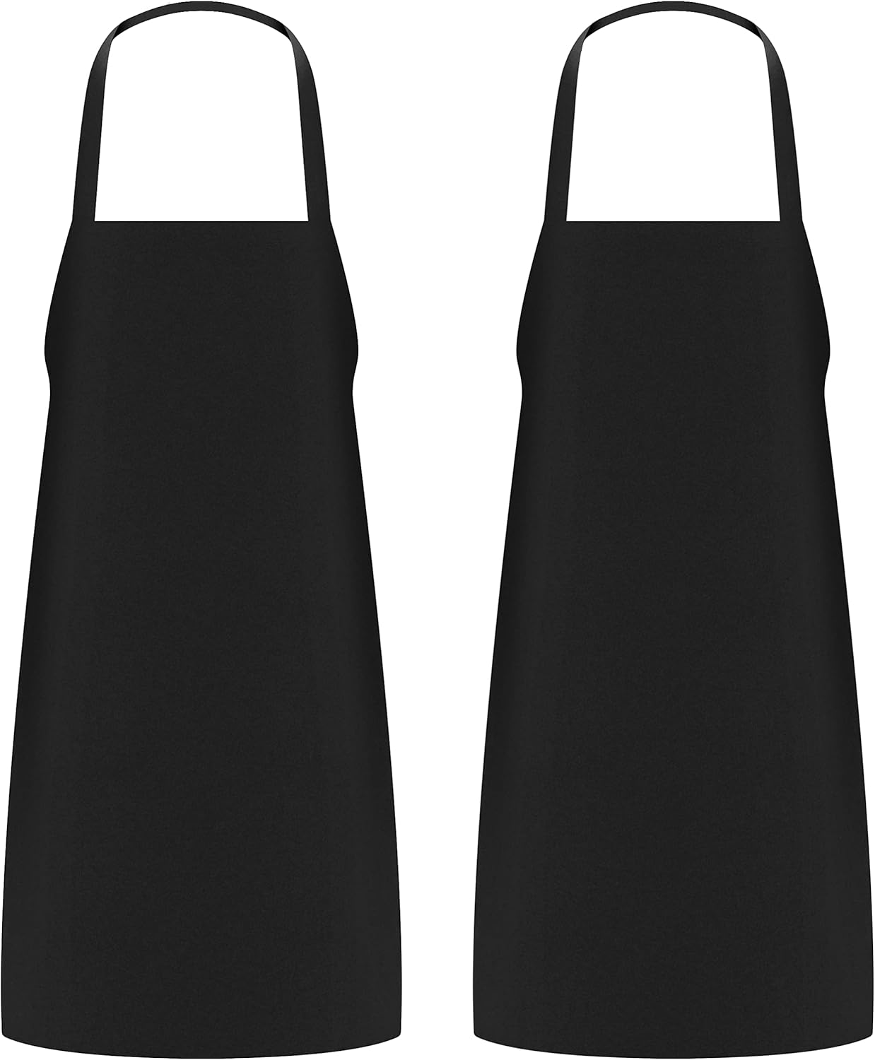 Utopia Wear Chef Kitchen Bib Aprons (2-Pack, Black)